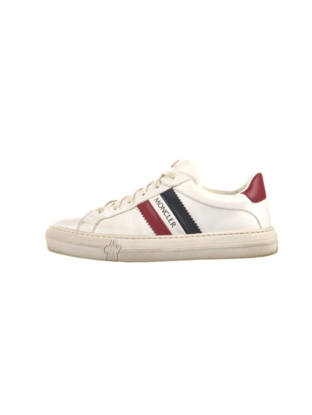 Moncler Authentic  Leather Striped Sneakers Women's Size: 8.5 /38.5